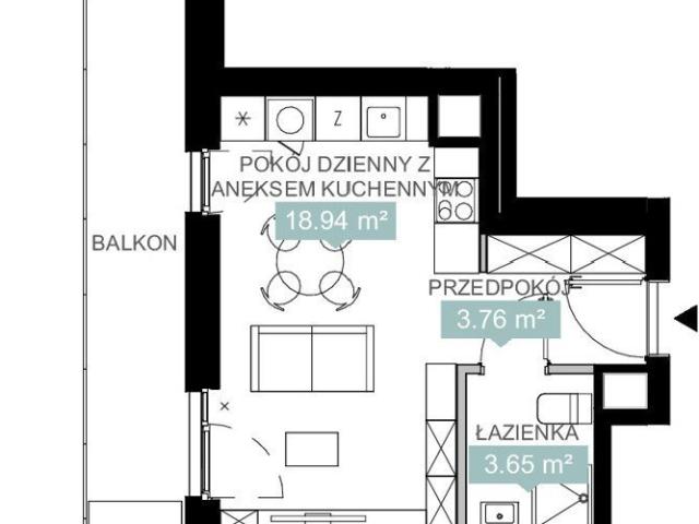 Nowoczesny apartament z dużym balkonem w centrum Katowic