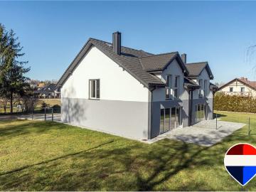 Nowoczesny bliźniak 140 m² z garażem i dużą działką