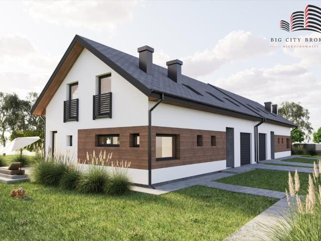 Nowoczesny bliźniak 181 m² z garażem i tarasem