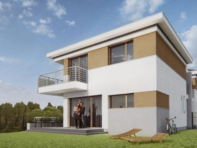Nowoczesny bliźniak 106,9 m² z ogrodem i dwoma miejscami