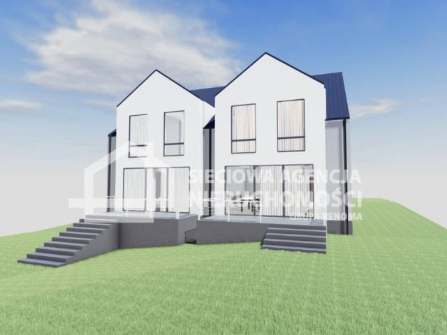 Nowoczesny bliźniak 124 m² z garażem i dużą działką
