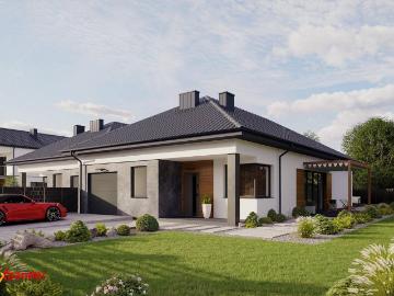 Nowoczesny dom 99m2 z garażem i ogrodem w Dominowie