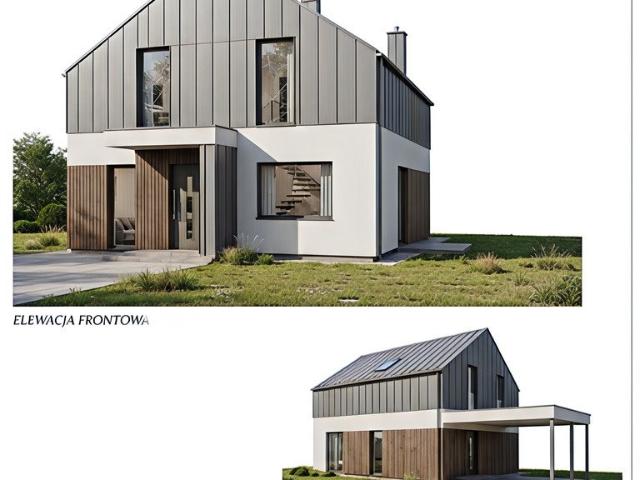 Nowoczesny dom 114 m² w Szczecinie taras, ogród, gabinet