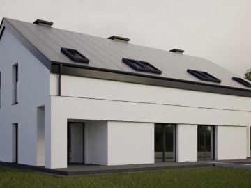 Nowoczesny dom 125m2 z 2 lokalami, ogrzewanie podłogowe