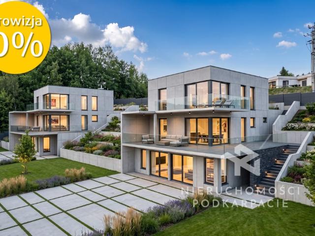 Nowoczesny dom 312 m² z tarasami na osiedlu zapraszam