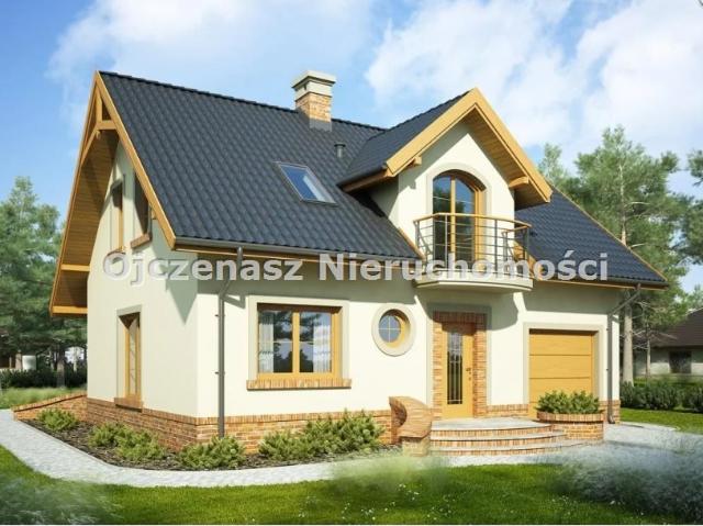 Nowoczesny dom w stanie surowym z garażem i dużą działką