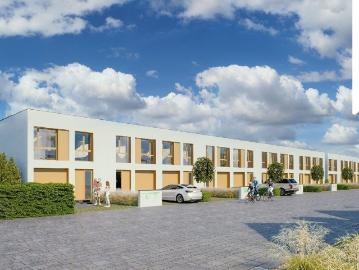 Nowoczesny dom w zabudowie szeregowej 94,76 m², ogród, garaż