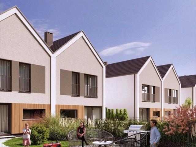 Nowoczesny dom bliźniaczy 148 m² z ogrodem i garażem