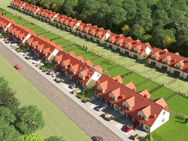 Nowoczesny dom bliźniaczy 105 m2 z ogrodem i garażem