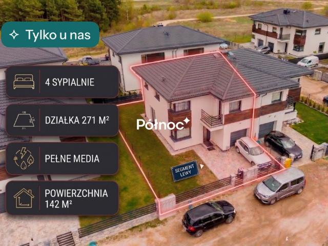 Nowoczesny dom bliźniak 142 m² z garażem i 4 sypialniami