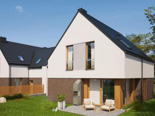 Nowoczesny dom bliźniak 145 m2 w Suszcu – stan surowy zamknięty