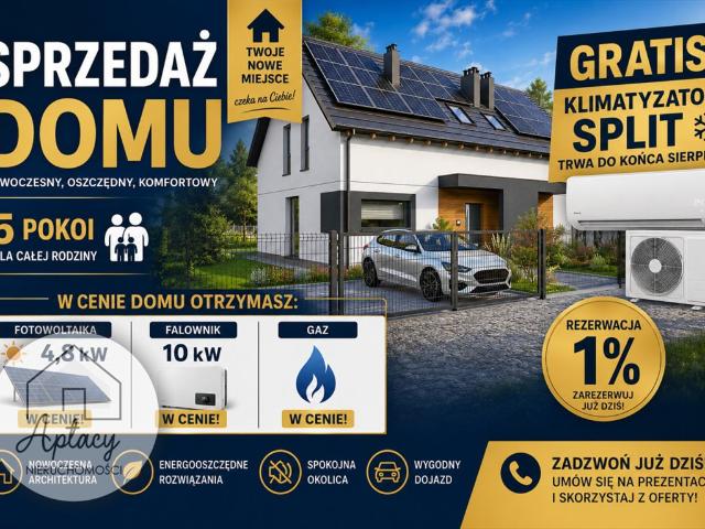 Sprzedam nowoczesny bliźniak z fotowoltaiką i klimatyzatorem gratis