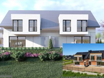 Nowoczesny dom bliźniak z garażem, 151 m2, Zielonki