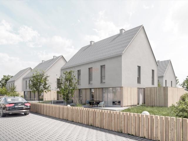 Nowoczesny dom bliźniak z wysokiej jakości materiałów, 131 m2