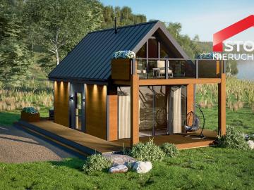 Nowoczesny dom modułowy 45 m² z rozbudową, energooszczędny