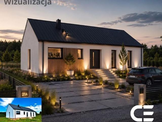 Nowoczesny dom parterowy 100 m² z dużą działką 1027 m²