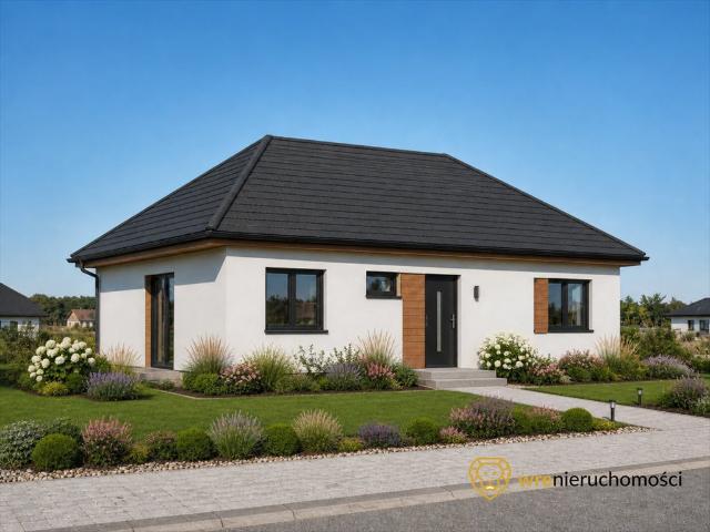 Nowoczesny dom parterowy 78,58 m² z dużą działką 1300 m² polecam!
