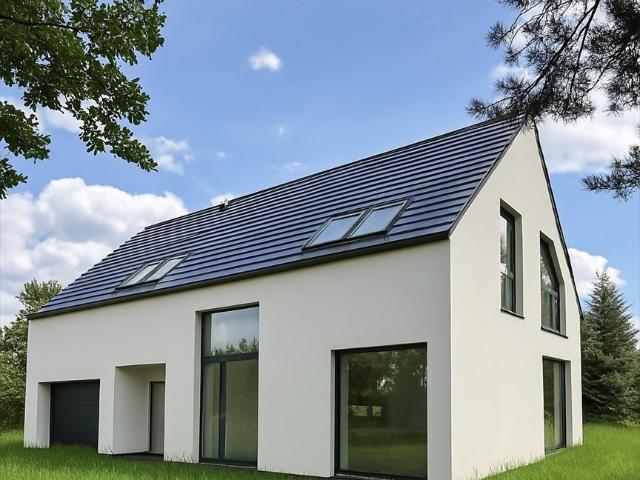 Nowoczesny dom pasywny z panoramicznymi oknami i energooszczędnością
