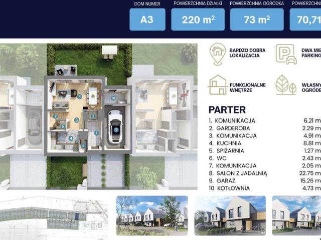 Do sprzedania nowoczesny dom szeregowy 125 m² z garażem i dużym ogrodem