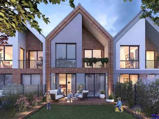 Nowoczesny dom szeregowy 64 m² ogródek, garaż, strych