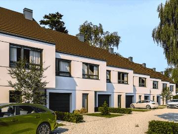 Nowoczesny segment 114,56 m2 z garażem i ogrodem