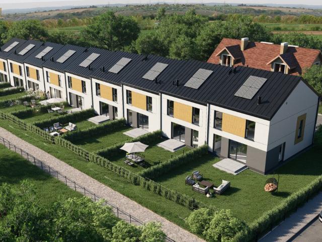 Nowoczesny segment 125 m² z garażem i ogródkiem