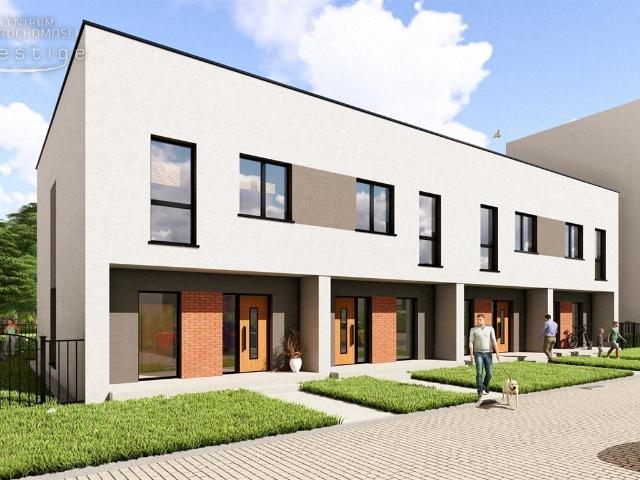 Nowoczesny segment 90 m² z ogródkiem i garażem