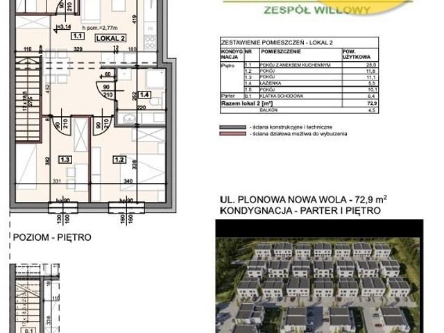 Nowoczesny 72,9 m2 apartament z balkonem i miejscami postojowymi