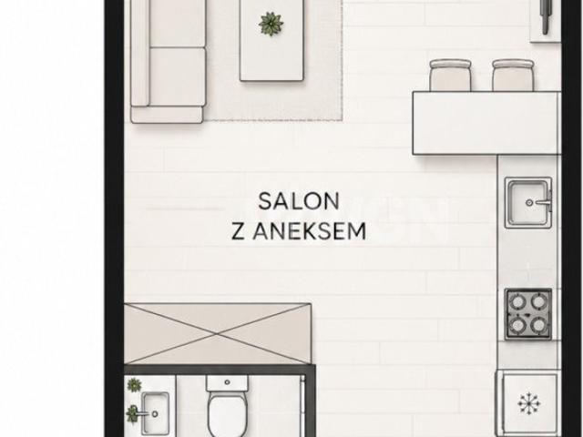 Nowoczesna kawalerka z balkonem 25,39 m² w Gdańsku