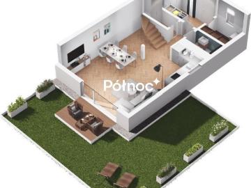 Nowoczesny segment 100,81 m2 z ogródkiem i poddaszem