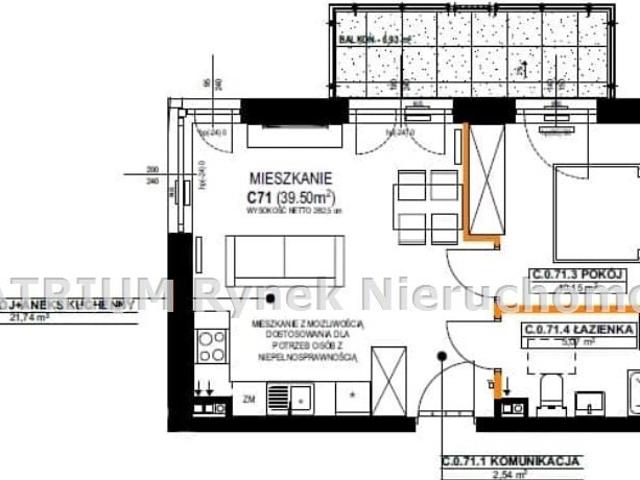 Nowoczesne 2 pokojowe mieszkanie z dużym balkonem