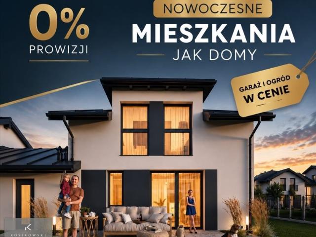 Nowoczesne dwupoziomowe mieszkanie 66,68 m² z garażem i ogrodem