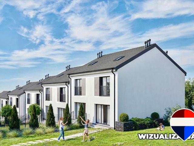 Nowoczesne domy z ogródkami w Gniewomirowicach, 71,95 m²