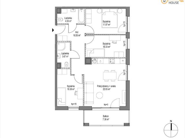 Nowoczesne 1 pokojowe mieszkanie Smart House w Gdańsku