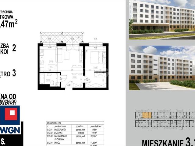 Nowoczesne 2 pokojowe mieszkanie z balkonem i windą Głogów