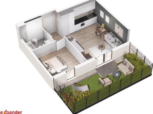 Polecam 2 pokojowe mieszkanie 41,6 m² z ogródkiem 24 m² w Krakowie