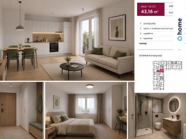 Nowoczesne 2 pokojowe mieszkanie 43 m² z inteligentnym domem zapraszam