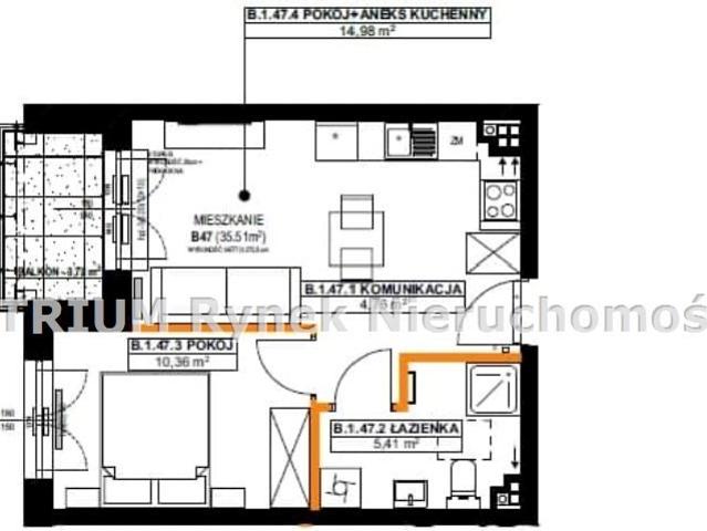 Nowoczesne 2 pokojowe mieszkanie 35,51 m² w Piotrkowie polecam