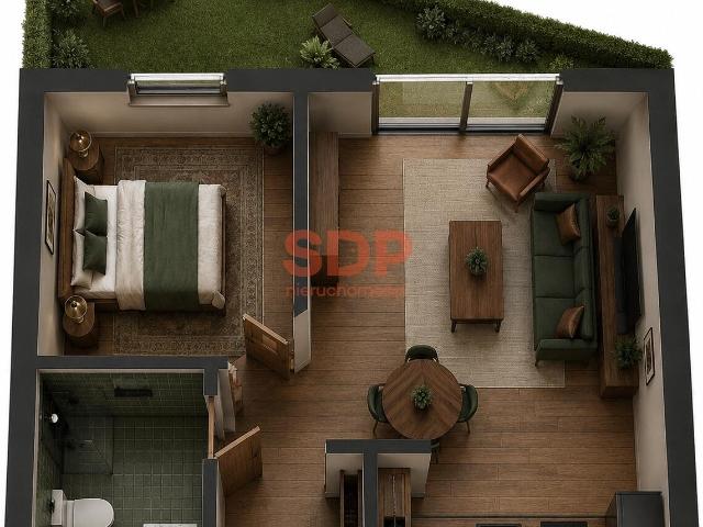 Nowoczesne 2 pokojowe mieszkanie z ogródkiem 38,55 m² we Wrocławiu