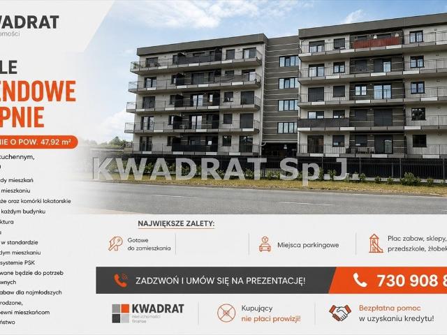 Nowoczesne 2 pokojowe mieszkanie z balkonem, garażem i windą
