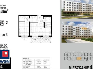 Nowoczesne 2 pokojowe mieszkanie z balkonem i windą