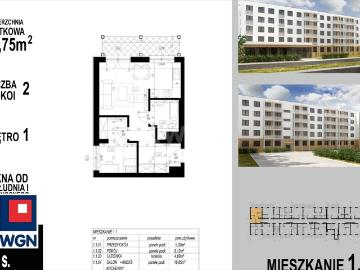 Nowoczesne 2 pokojowe mieszkanie z balkonem i windą