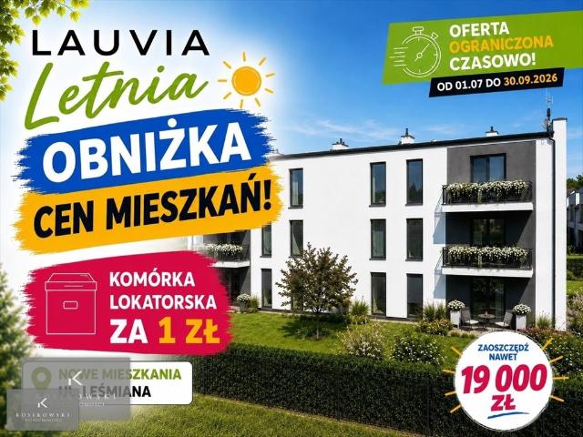 Nowoczesne 2 pokojowe mieszkanie z komórką i parkingiem