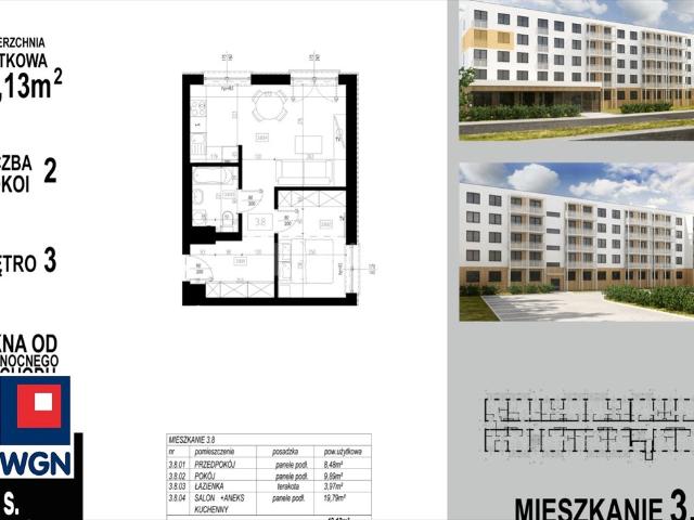 Do sprzedania nowoczesne 2 pokojowe mieszkanie 42 m² w Głogowie