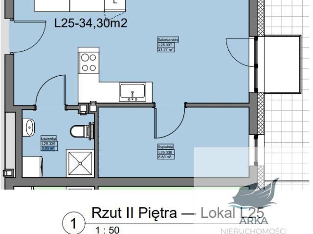 Nowoczesne 34,3 m² w Policach stan deweloperski