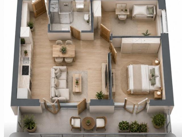 Nowoczesne 3 pokojowe mieszkanie 46,1 m² z tarasem polecam!
