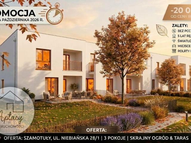 Nowoczesne 3 pokojowe mieszkanie z ogrodem i tarasem zapraszam