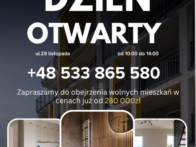Nowoczesne 3 pokojowe mieszkanie z balkonem i garażem
