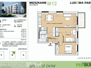 Nowoczesne 3 pokojowe mieszkanie z balkonem w Ludowej Park