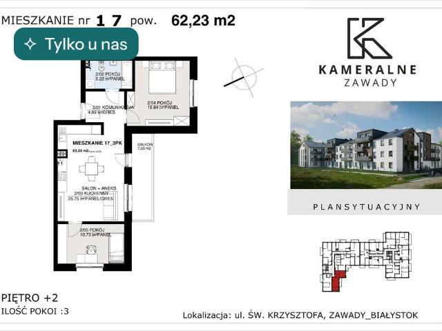 Nowoczesne 3 pokojowe mieszkanie z balkonem polecam
